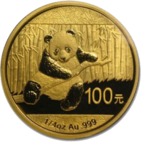 КИТАЙСКАЯ ПАНДА, 1/4 oz, 100圓, 2014
